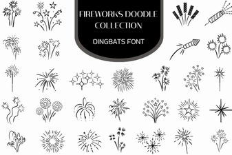 Firework Doodle Font Collection for Creative Projects